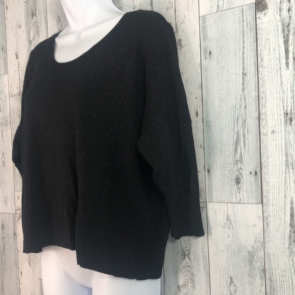 Lane Bryant Black Silver Speck Crop Sweater 22/24 - Picture 2 of 9